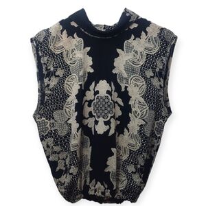 Shilubeca Women's Size 9 Blouse Top Shirt Sleeveless Dressy Sexy Modest 9R Black